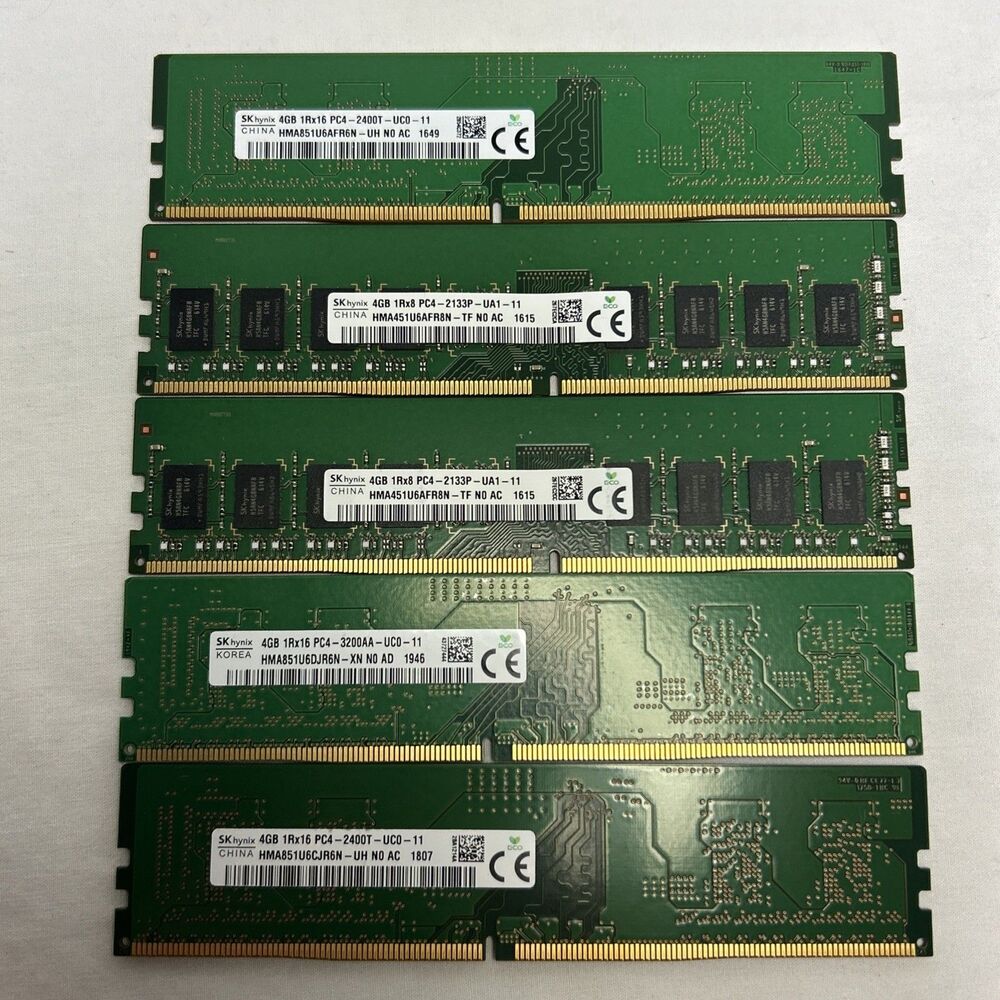 Set of 5 SK HYNIX 4 GB DDR4 SERVER RAM Total20GB